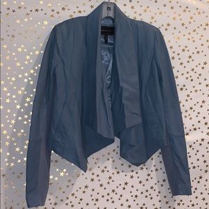 Bcbg maxazria blue leather jacket